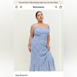 Reformation Blue Floral Dress